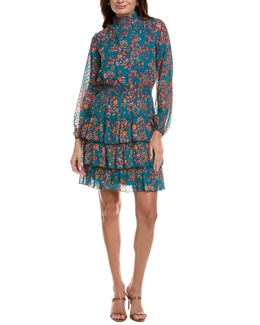 Nanette Lepore Nanette Clipped Dot Mini Dress In Black