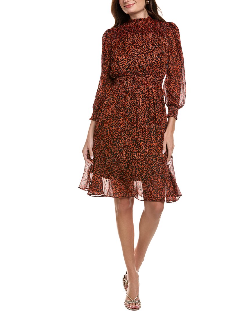 Nanette Lepore Nanette  Smocked Mini Dress In Animal Print