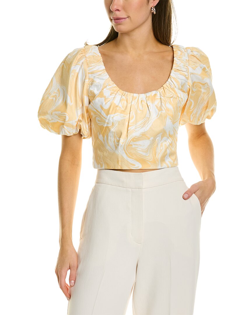 Shop Aiifos Carrie Top In Yellow