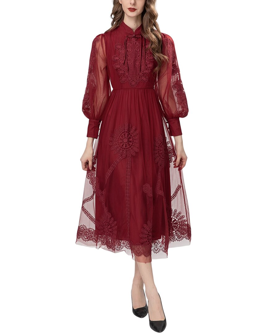 Brc By Burryco Midi Dress In Burgundy