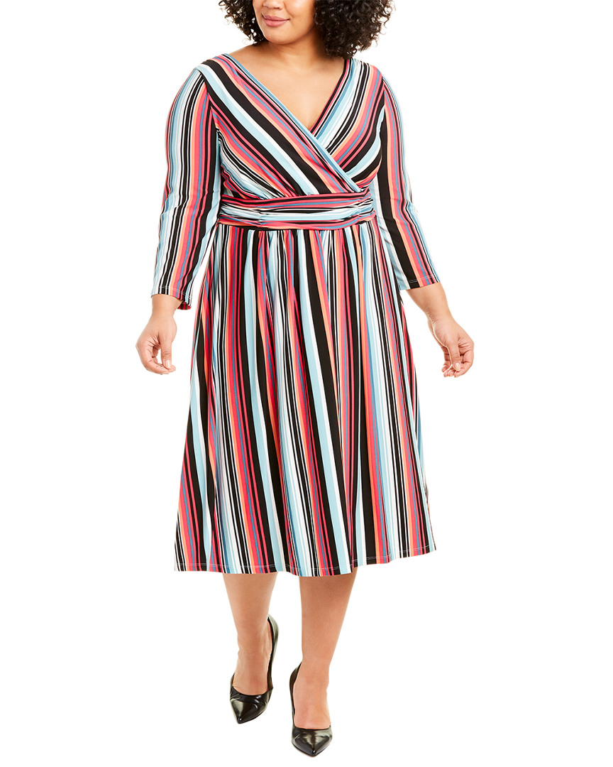 Image of London Times Plus Ruched A-Line Dress