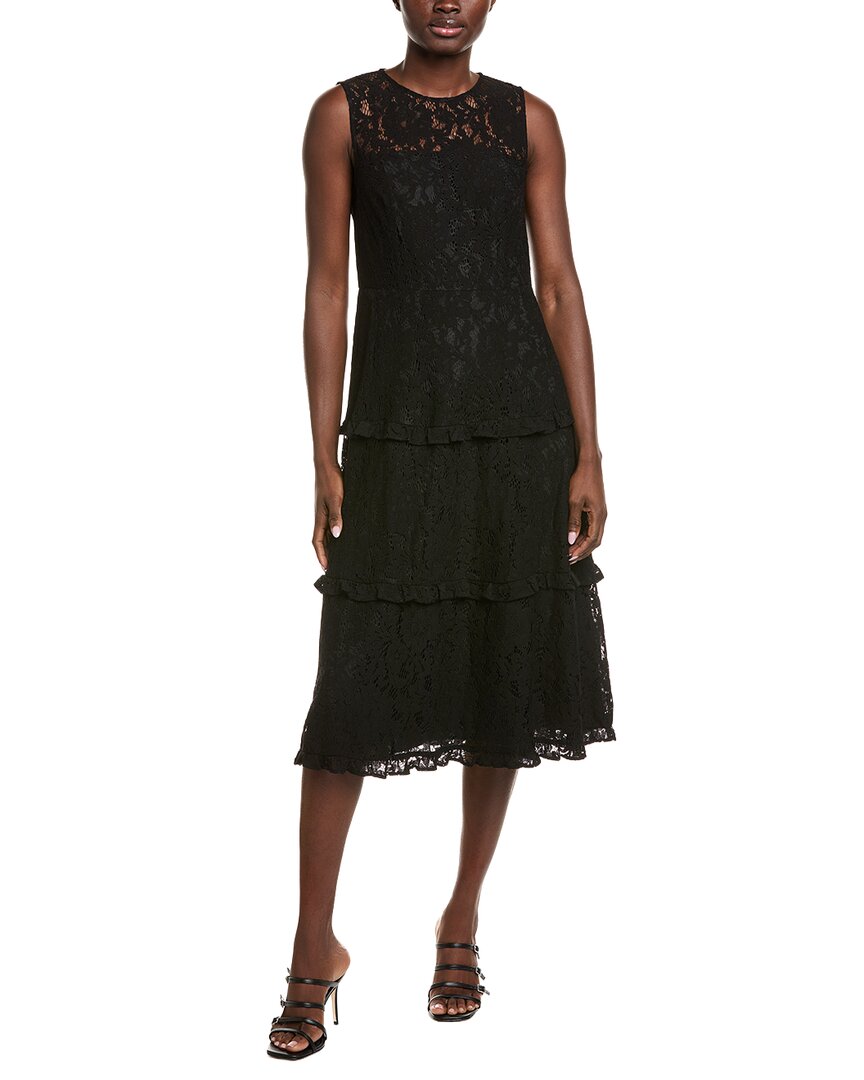 Anne Klein Sleeveless Tiered Ruffle Lace Midi Dress In Black | ModeSens Anne Klein Sleeveless Tiered Ruffle Lace Midi Dress In Black | ModeSens