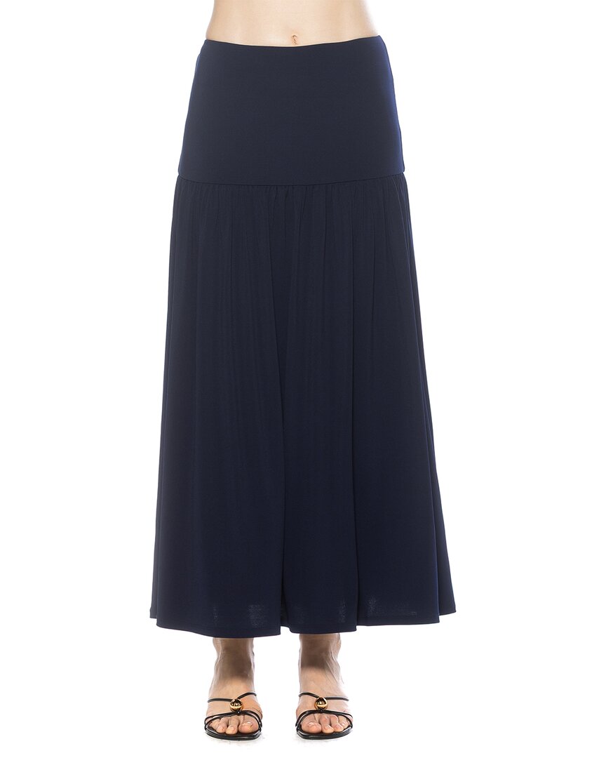 Alexia Admor Aven Dropped Waist Long Skirt In Blue