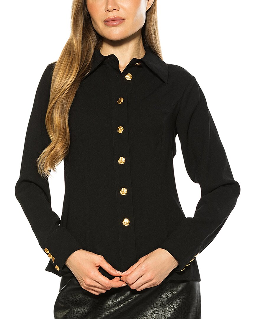 Alexia Admor Leland Button-up Shirt In Black