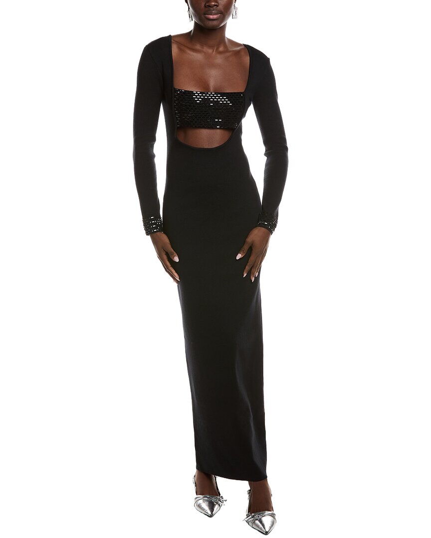 Retroféte Retrofête Raelle Knit Cashmere-blend Maxi Dress In Black