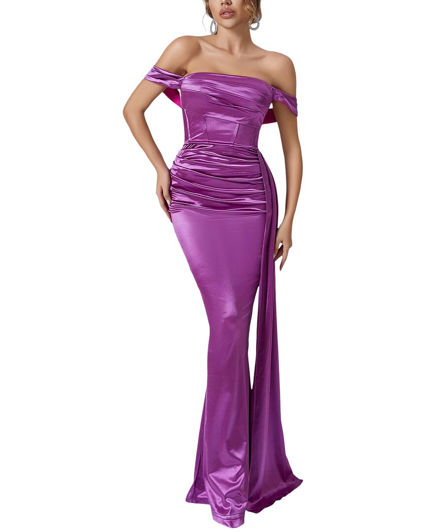 Amanda Royal Maxi Dress In Purple