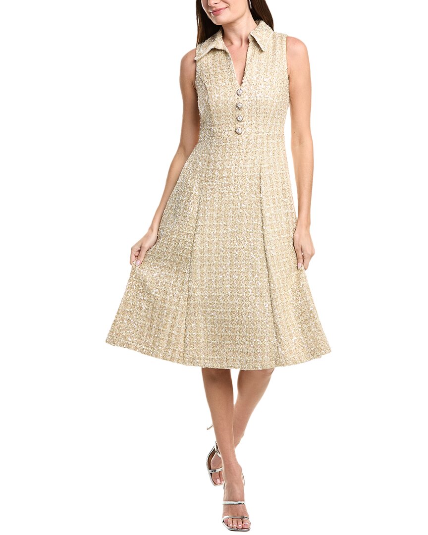 Adrianna Papell Tweed Shirtdress In Multi