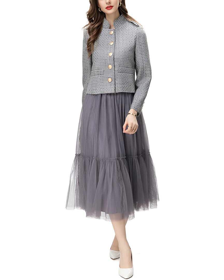 Lionello Salvi 2pc Blazer & Skirt Set In Gray