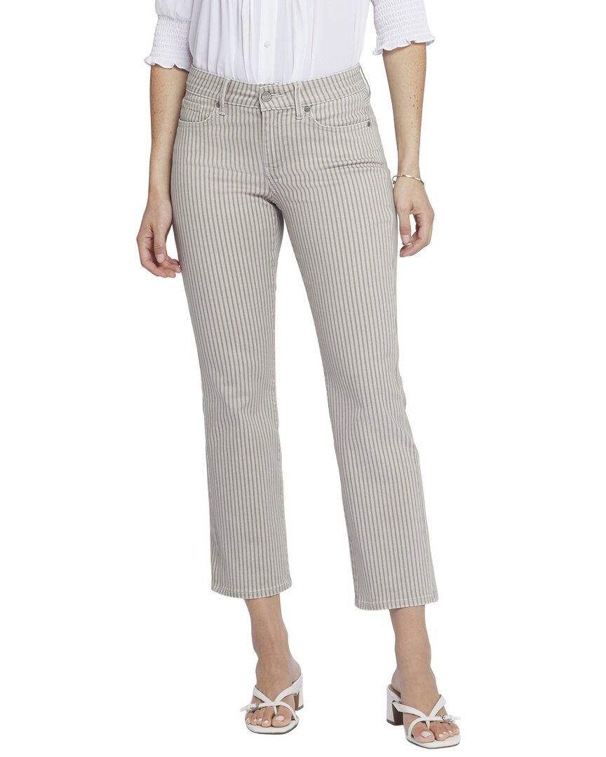 Nydj Petite Marilyn Sandbar Stripe Straight Leg Jean In Gray