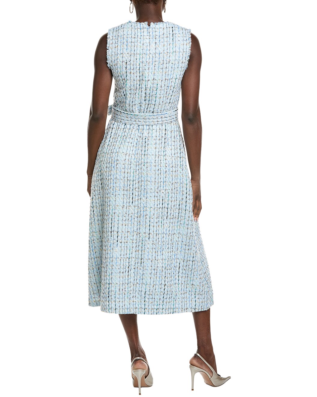 Gilt - Anne Klein - Fringed Tweed Midi Dress