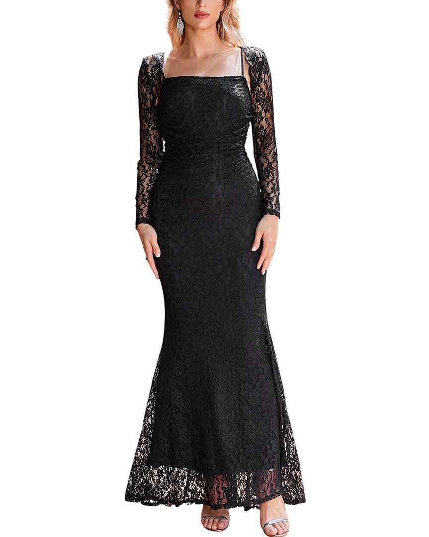 Juliet Roses Midi Dress In Black