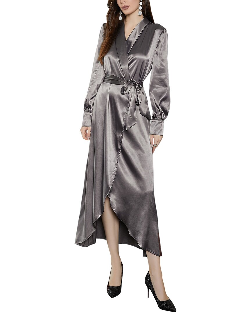Juliet Roses Midi Dress In Gray