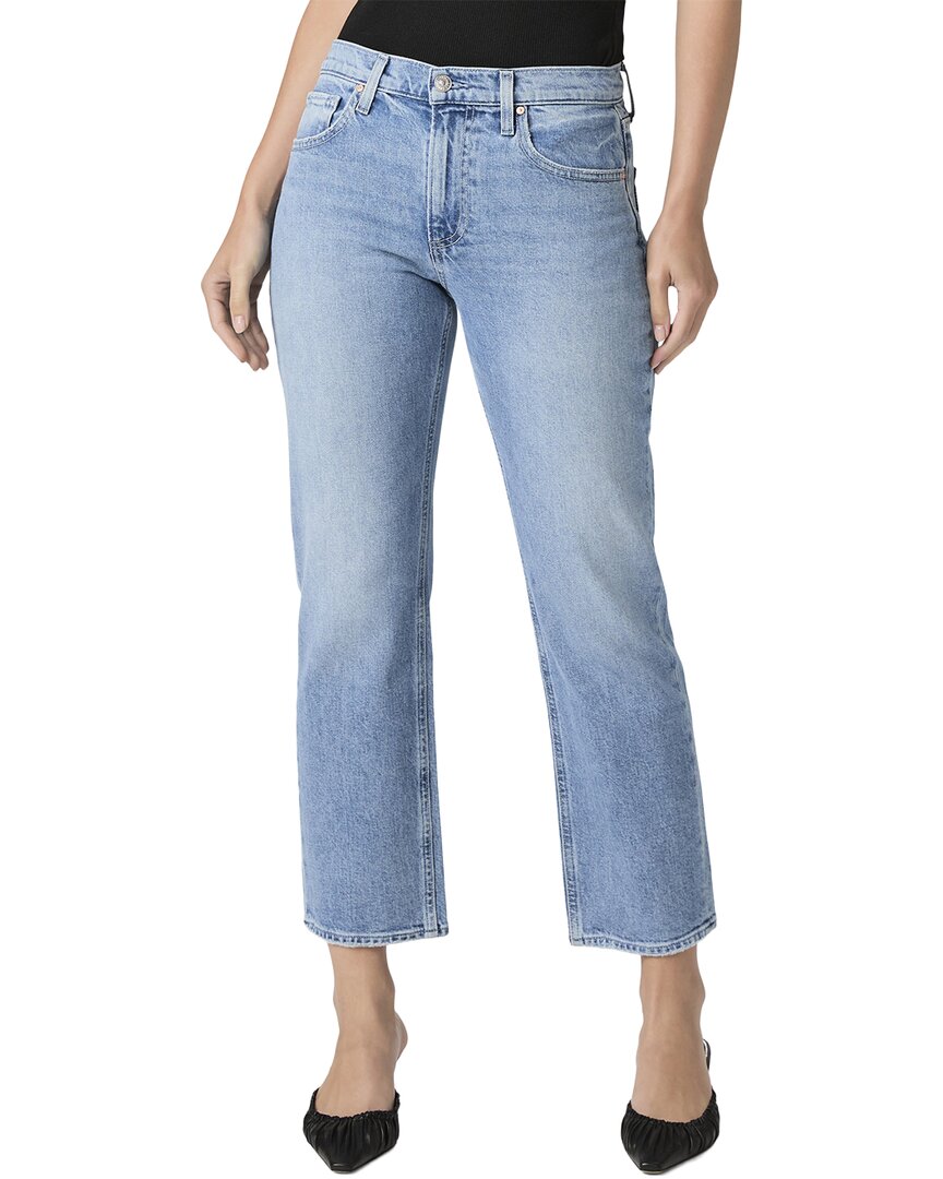 Paige Mason Mid Rise Crop Bootcut Jeans In Blue