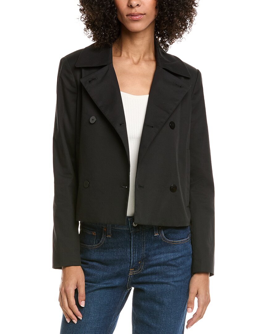 Theory Double-breasted Jacket In Black