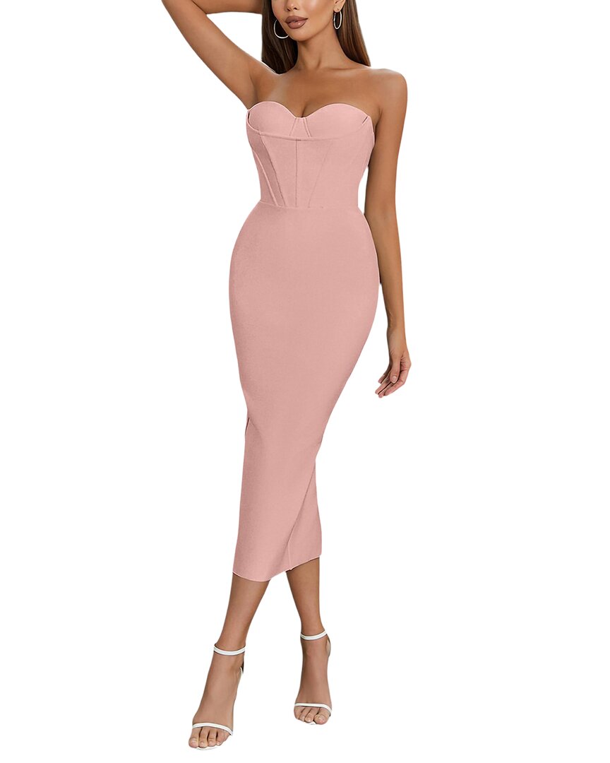 Bella Desert Midi Dress In Pink