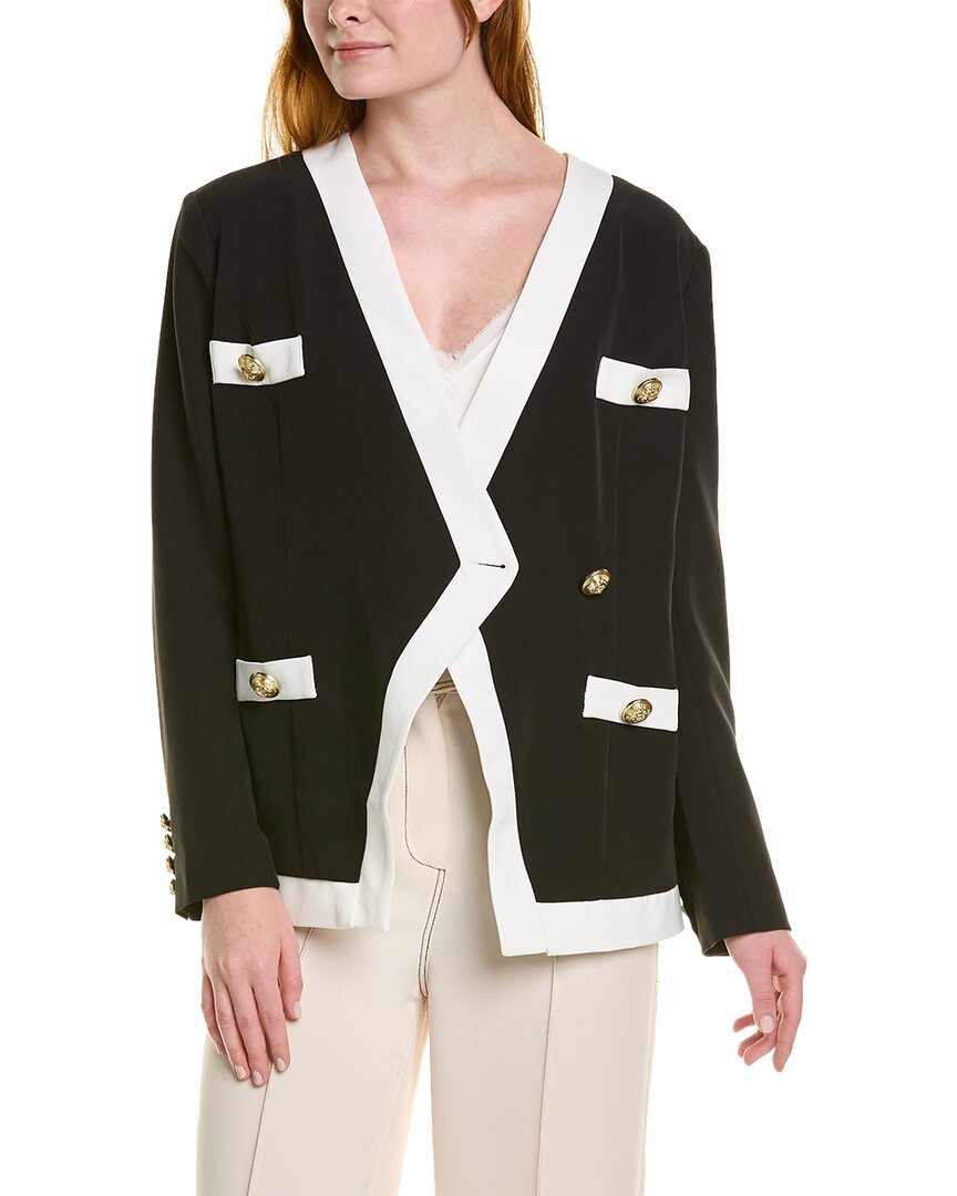 Alexia Admor Emele Oversized Contrast Blazer In Black