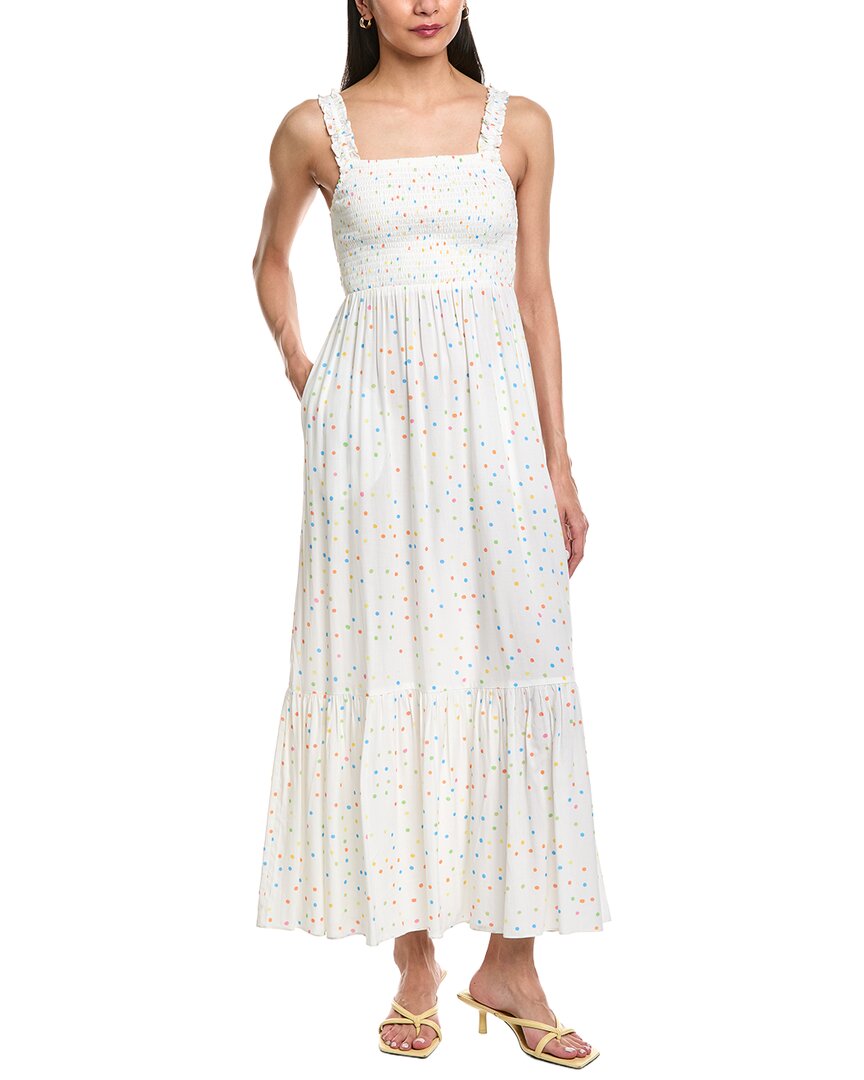 Garrie B Ruffled Strap Maxi Dress In White
