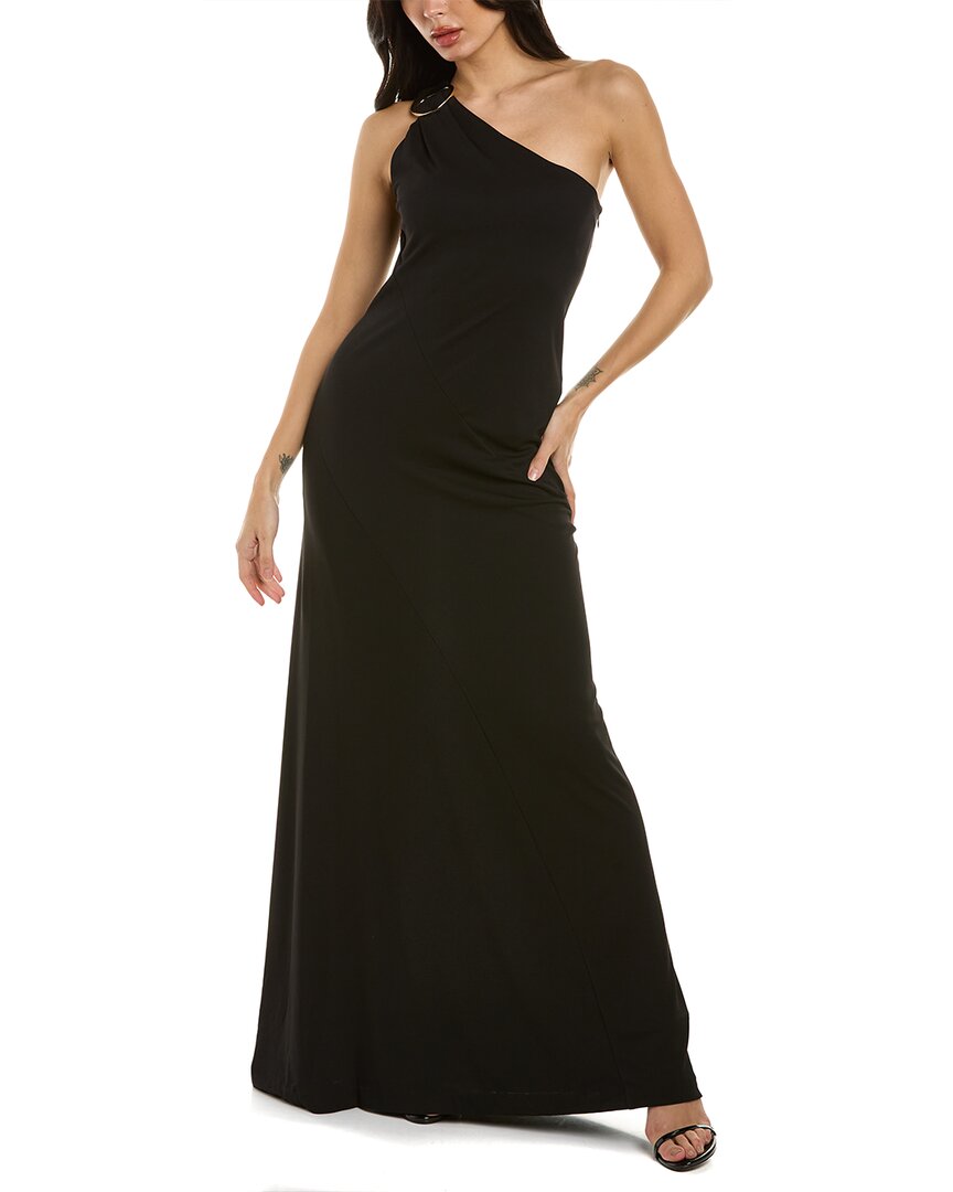DONNA KARAN ONE-SHOULDER COLUMN DRESS