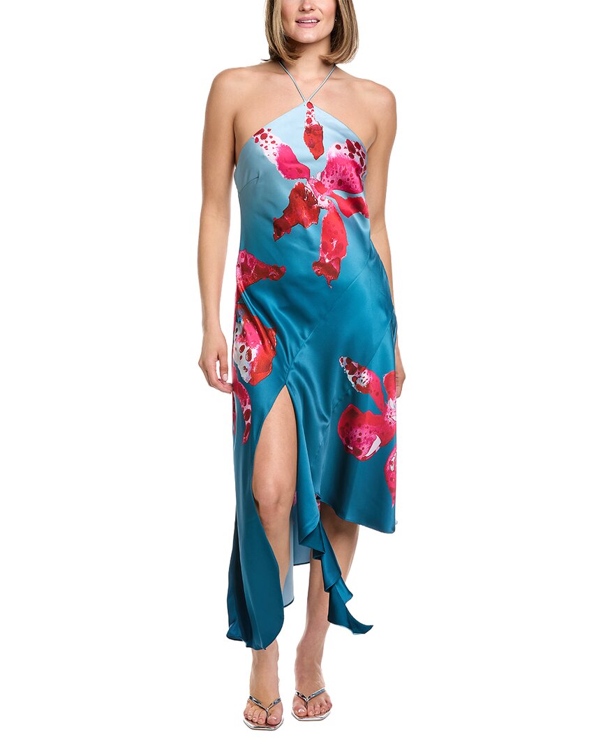 Amur Alohi Print Midi Dress In Blue