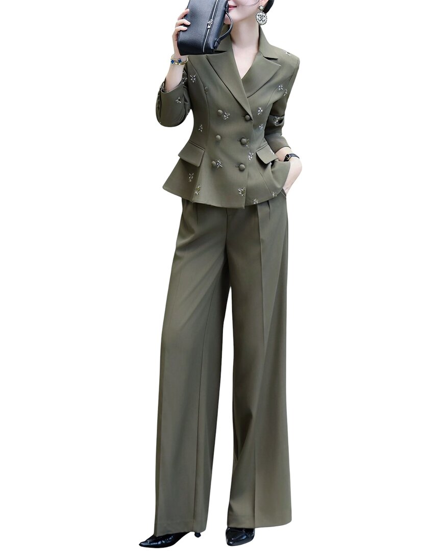 Brc By Burryco 2pc Blazer & Pant Set In Green
