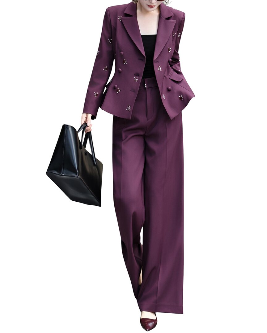 Brc By Burryco 2pc Blazer & Pant Set In Purple