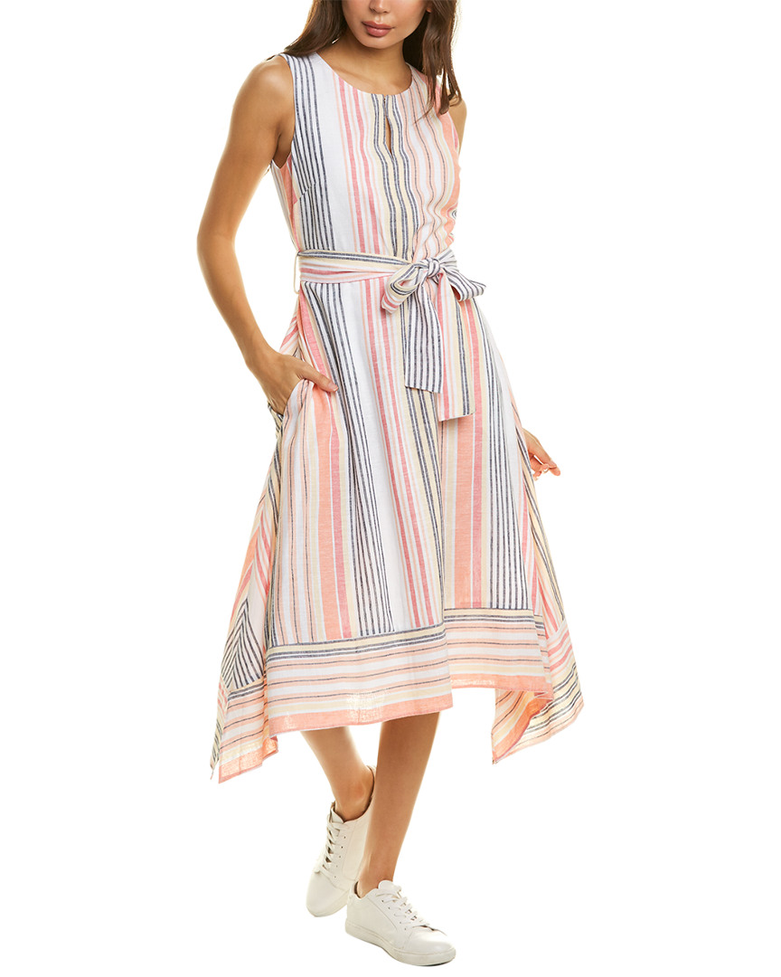 Image of KARL LAGERFELD Handkerchief Linen-Blend Midi Dress