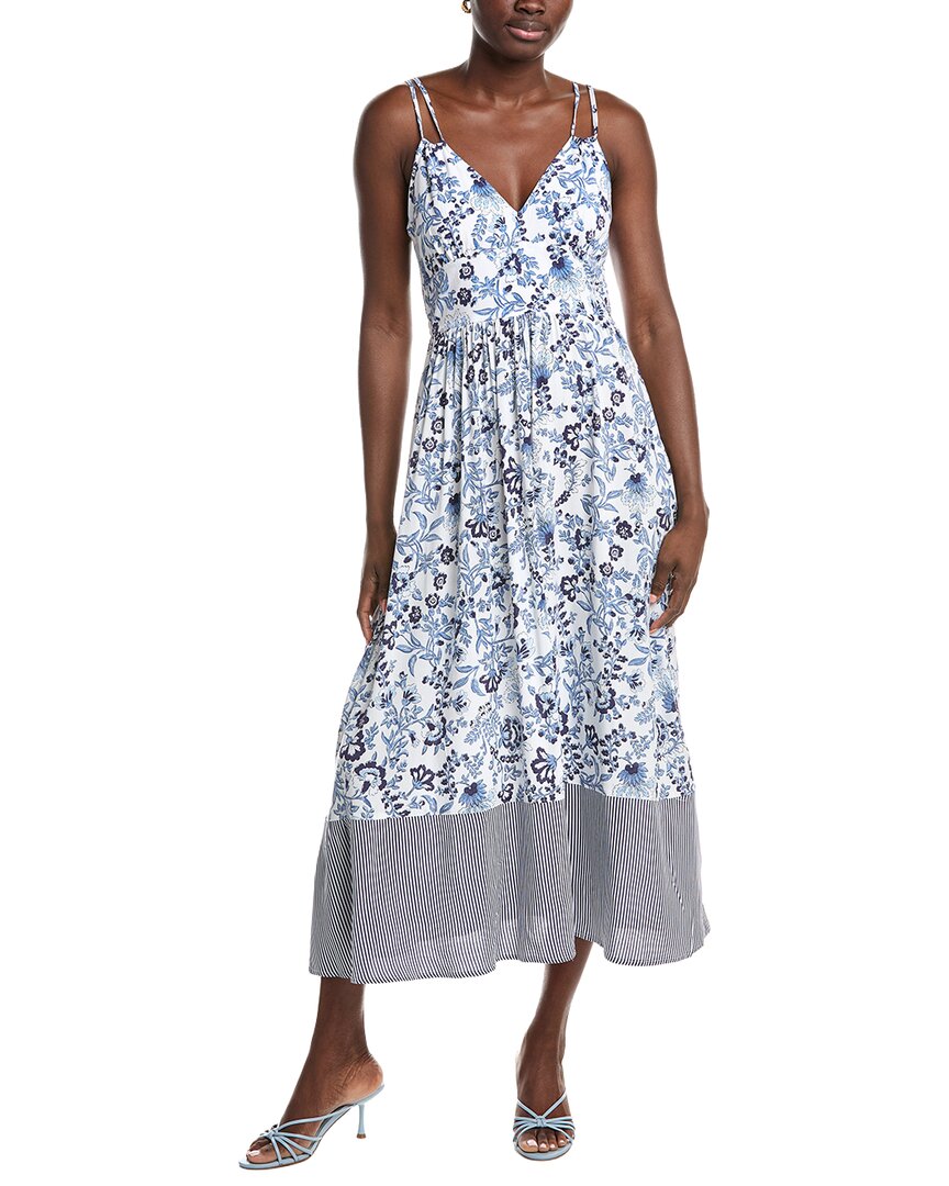 Ellen Tracy Challis Strappy Midi Dress In Blue