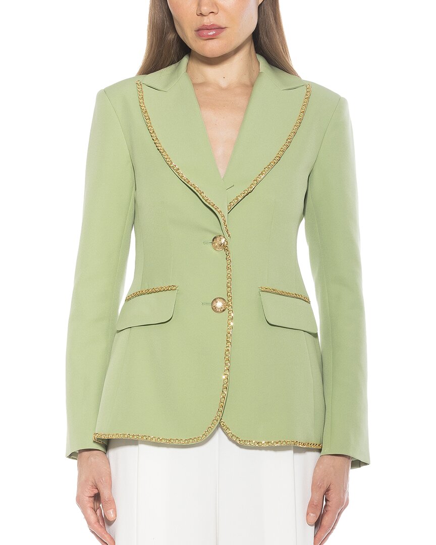 Alexia Admor Janet Chain Trim Blazer In Green