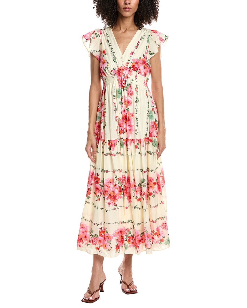 Taylor Printed Maxi Dress In White