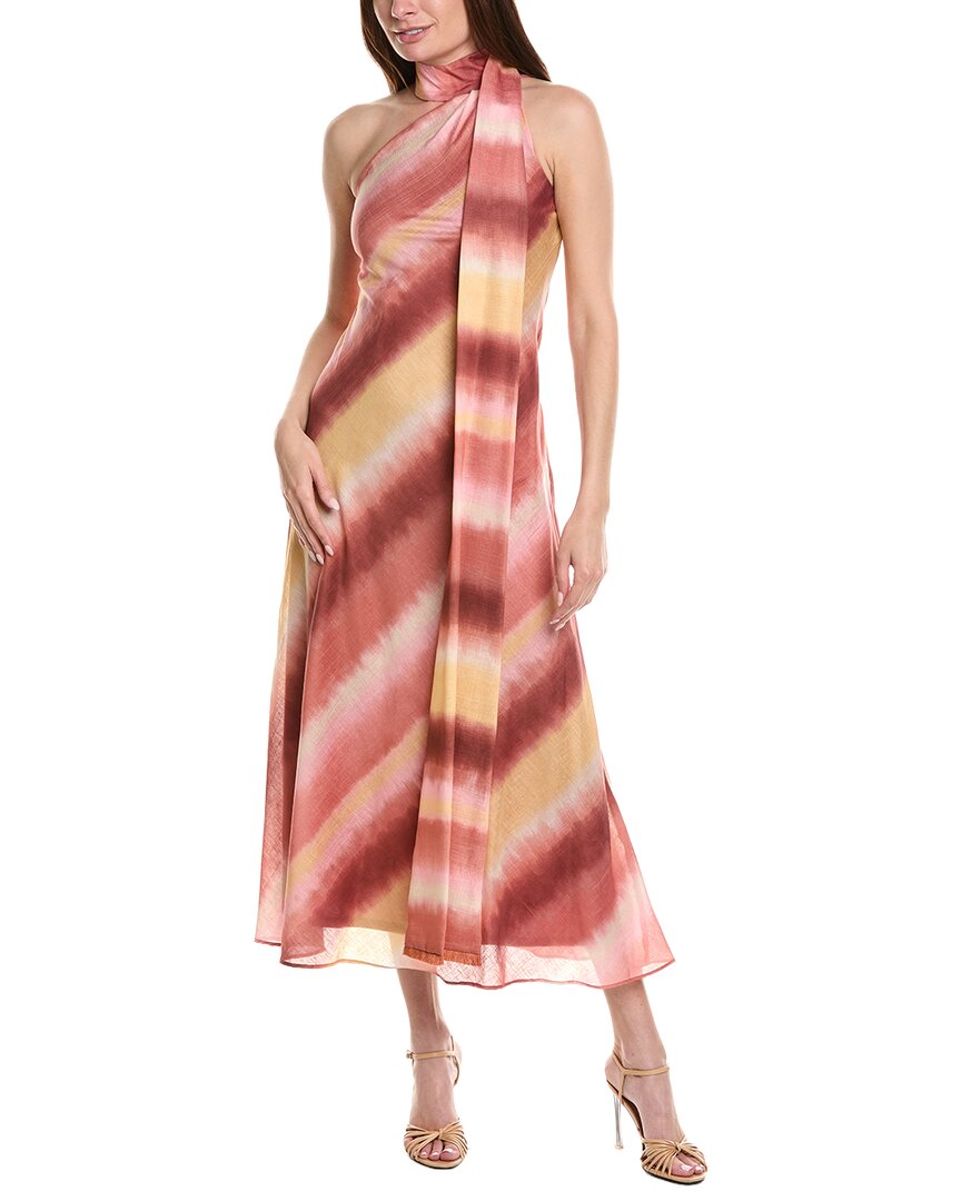 Taylor Sleeveless Linen-blend Maxi Dress In Pink