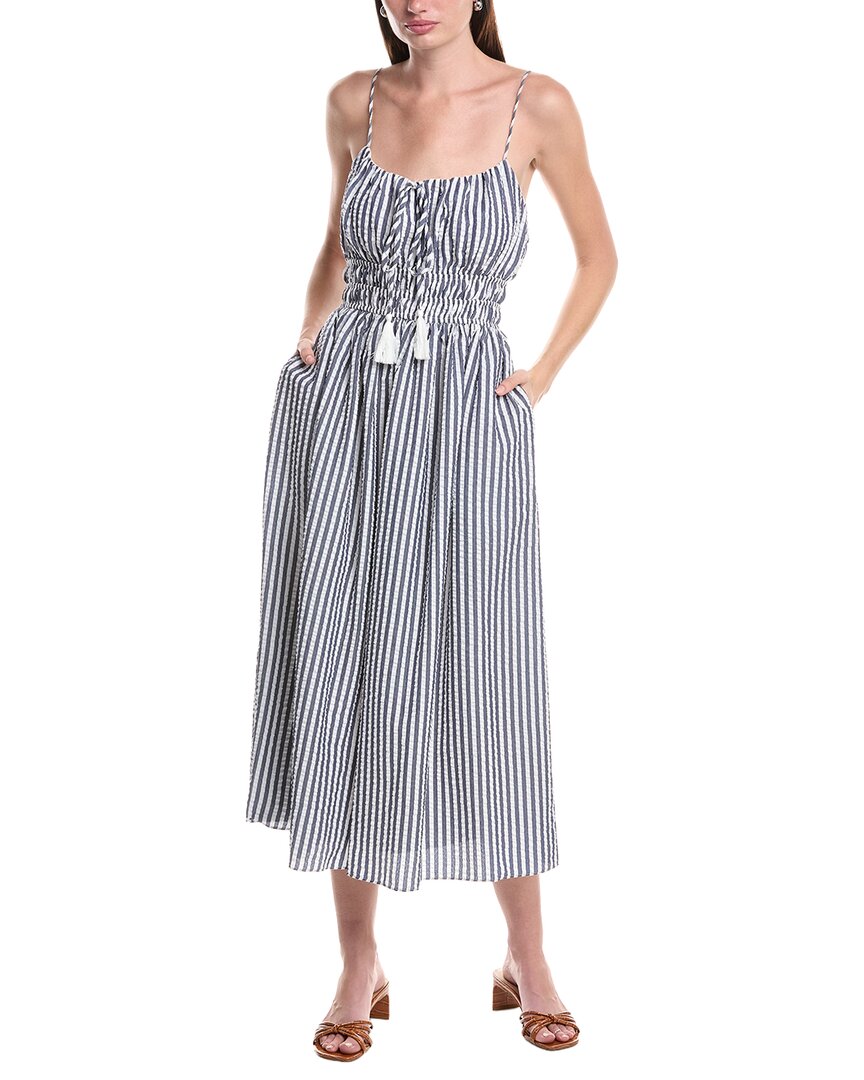Julia Jordan Seersucker Maxi Dress In Navy