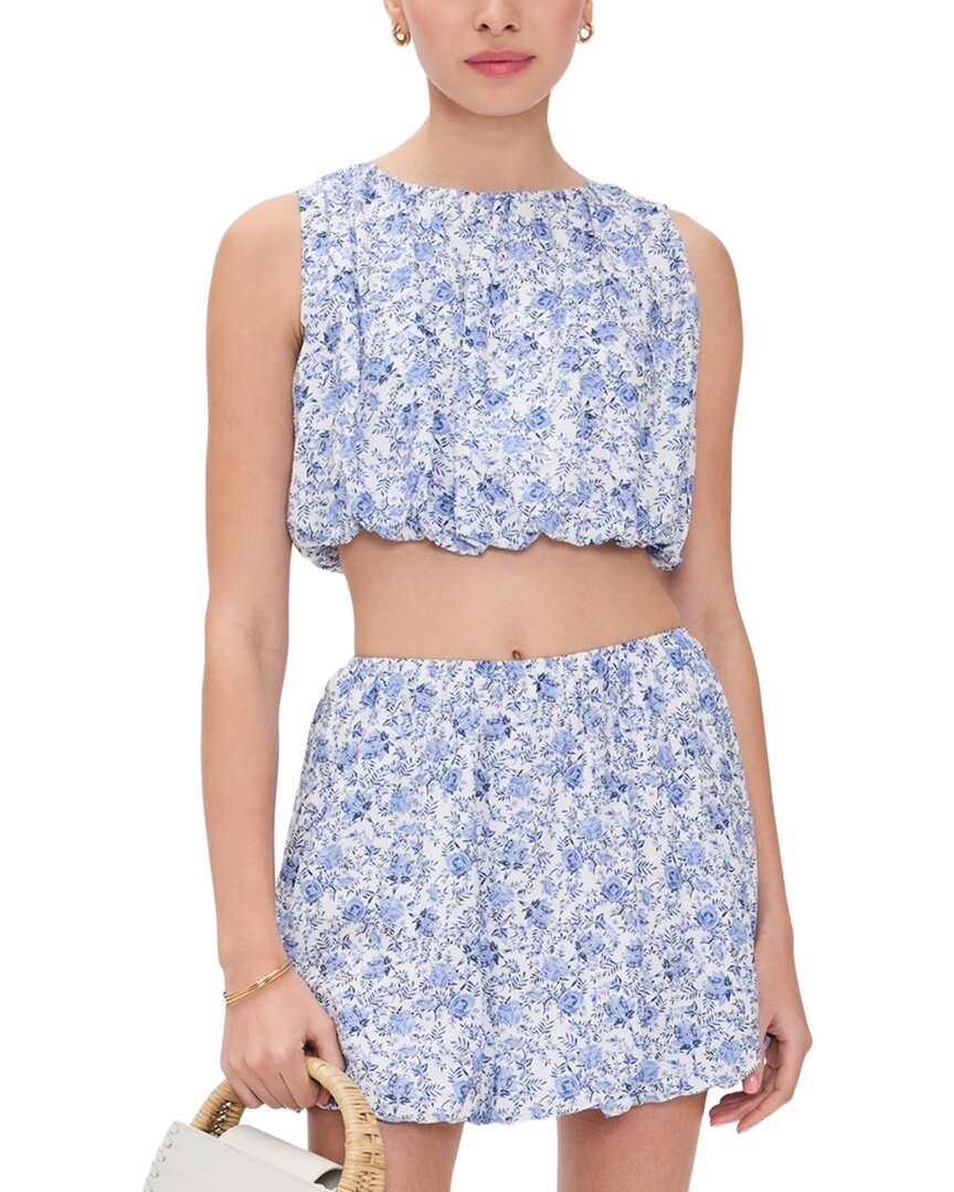 Minkpink Dev Evelyn Bubble Top In Blue Floral