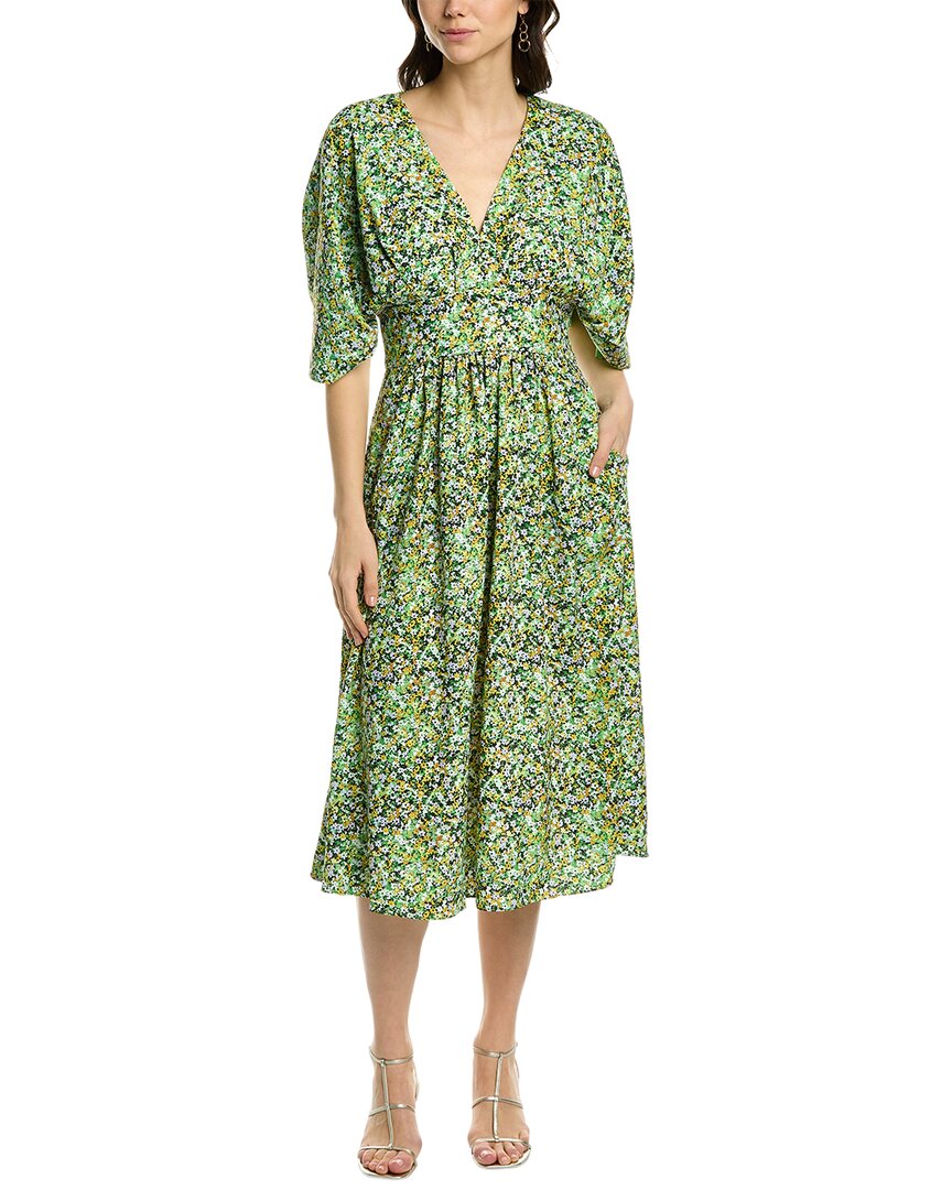 Alexia Admor August Draped Sleeve Fit & Flare Midi Dress In Nocolor