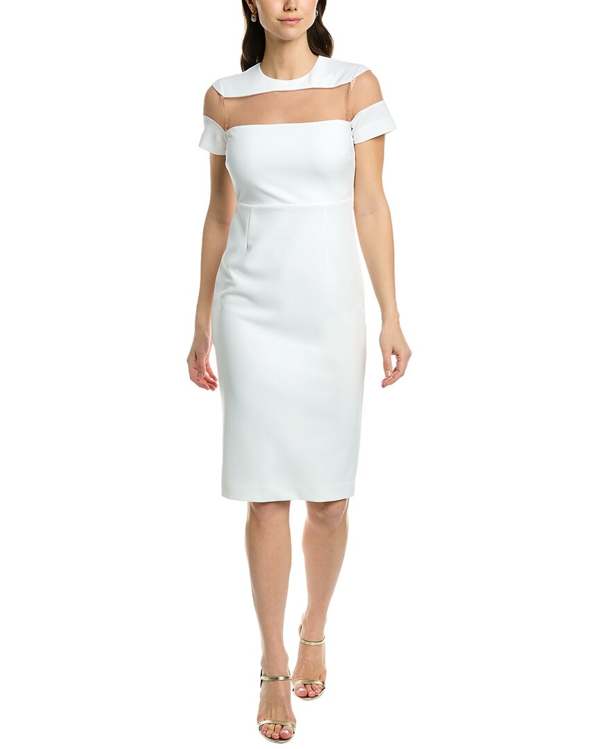 Alexia Admor Everleigh Short Sleeve Midi Cocktail Dress In White