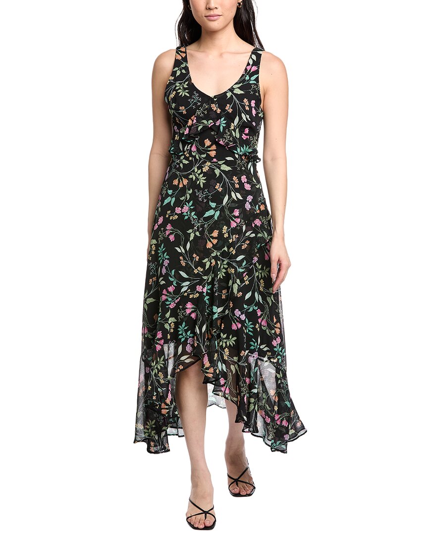 Sam Edelman Ruffled Midi Dress In Black