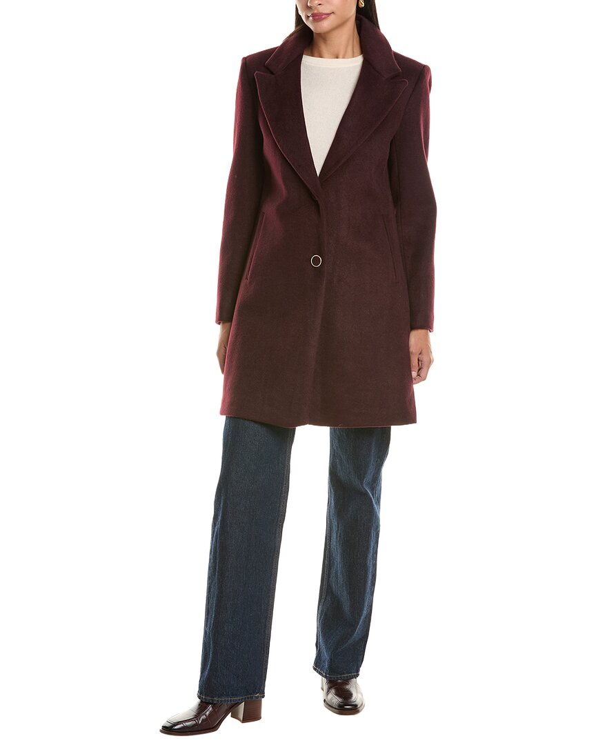 Cece Reefer Jacket In Burgundy