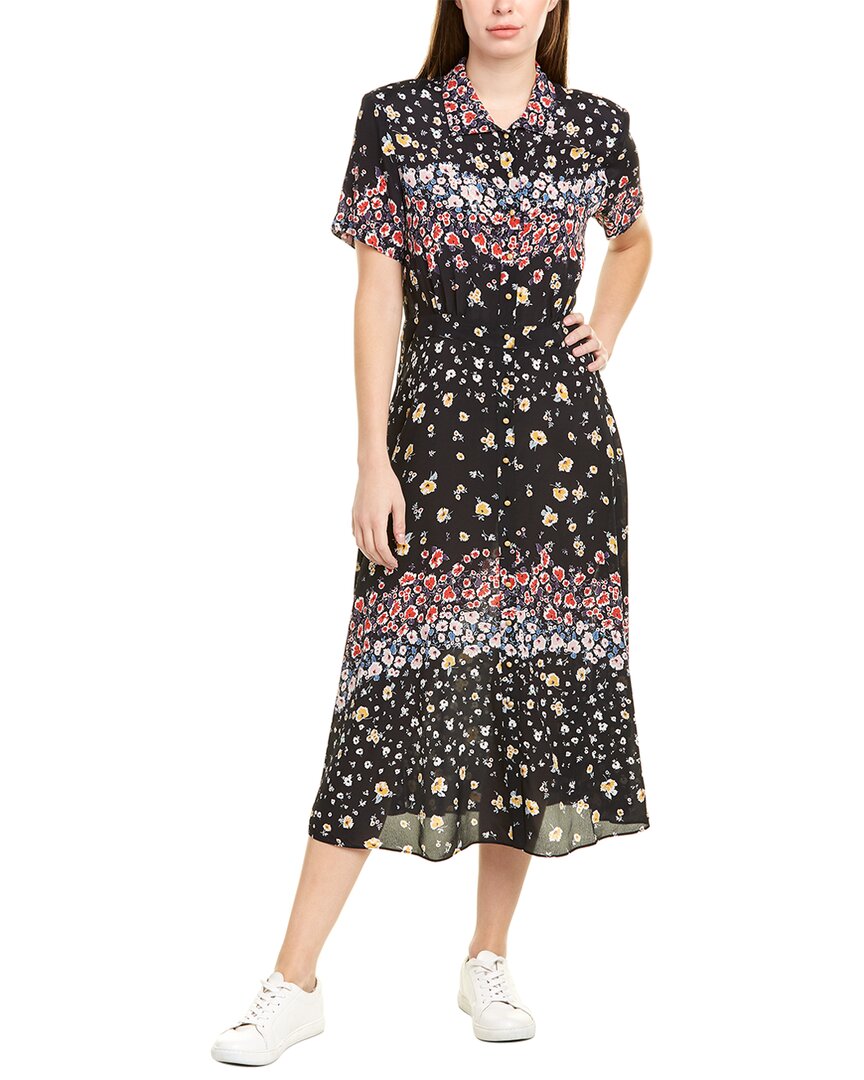 Image of Nicole Miller Ashbury Floral Silk-Blend Shirtdress