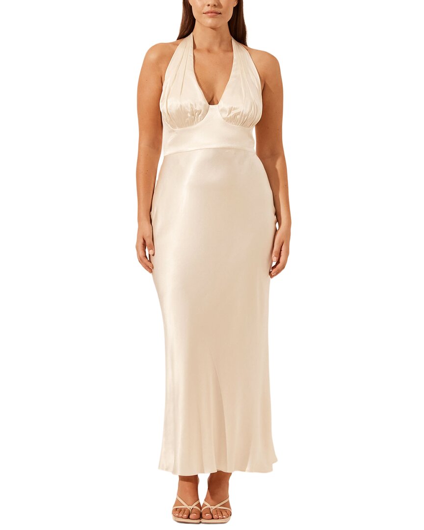 Shona Joy La Lune Plunged Halter Midi Dress In Crm-cream