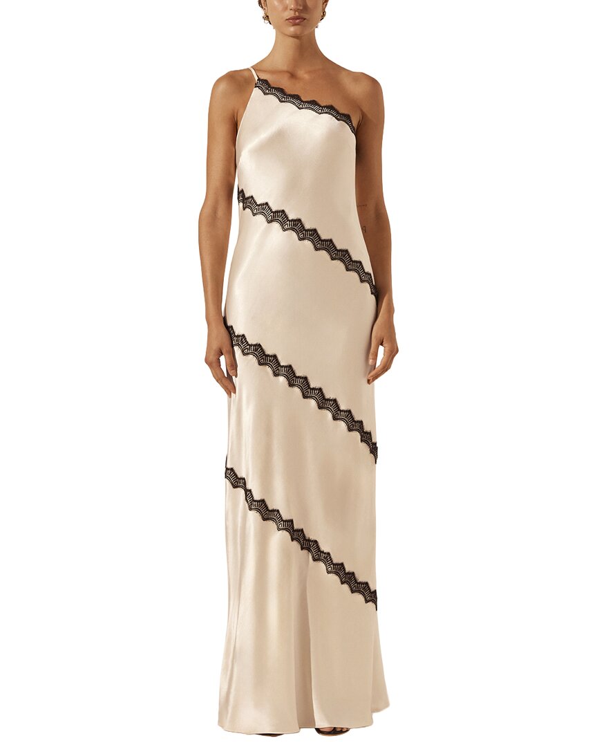 Shona Joy Camille Lace Asymmetrical Maxi Dress In Multi