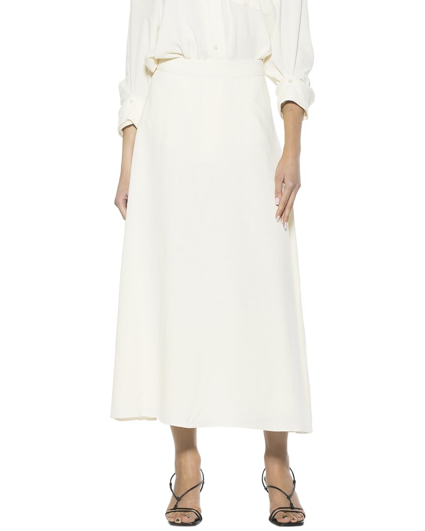 Alexia Admor Brilyn Linen Midi Skirt In White