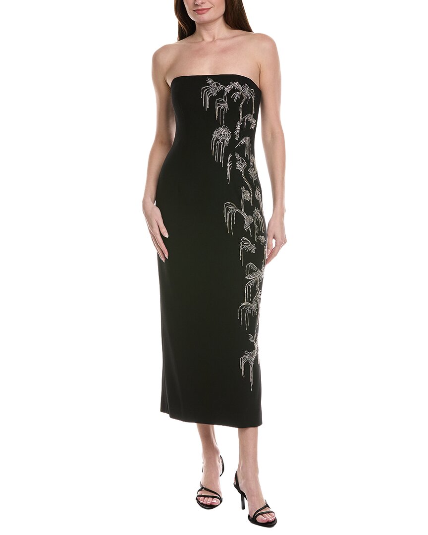 Lela Rose Wool-blend Sheath Dress In Black