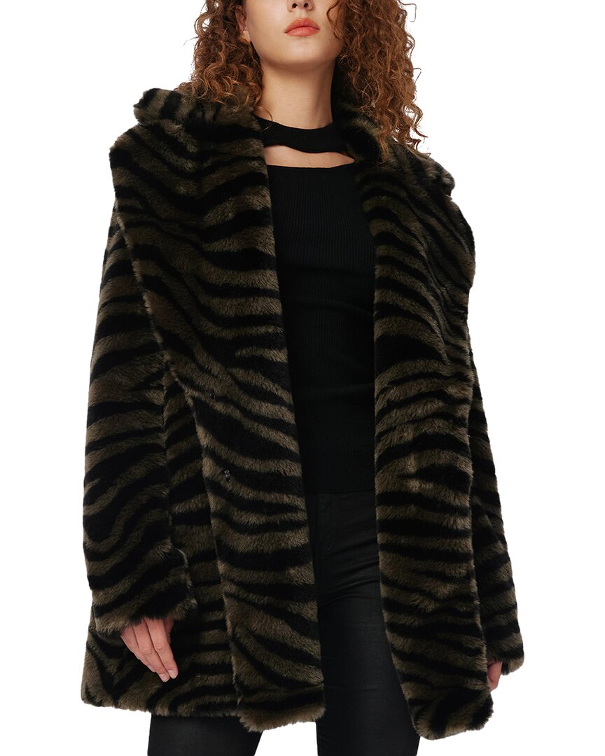 Diane Von Furstenberg Tanesha Faux Shearling Jacket In Multi
