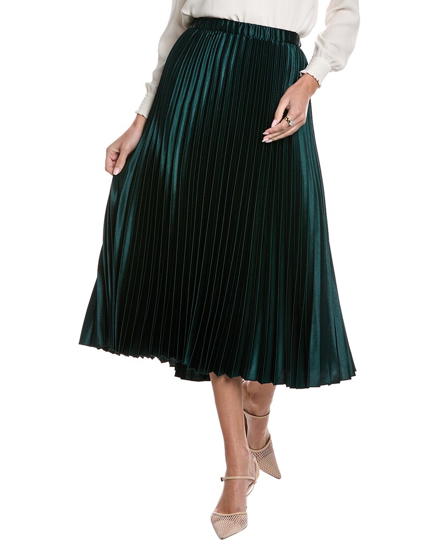 Shop Anne Klein Pleated Skirt In Green