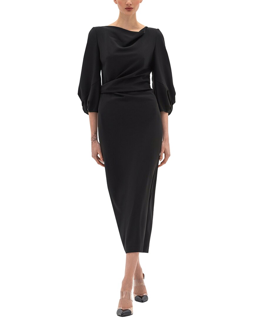 Bgl Wool-blend Midi Dress In Black
