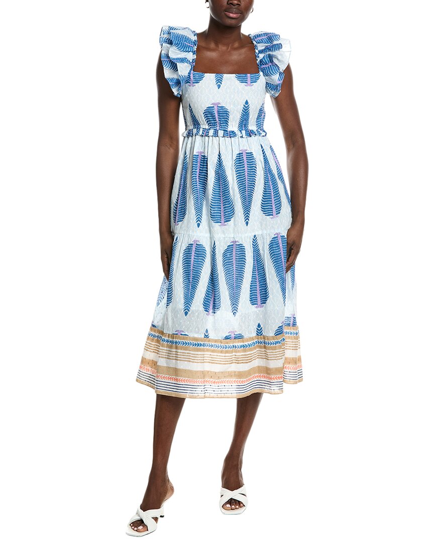 Garrie B Ruffle Midi Dress In White