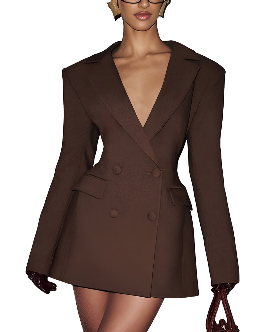 Monique Lagarde Solid Mini Dress In Brown