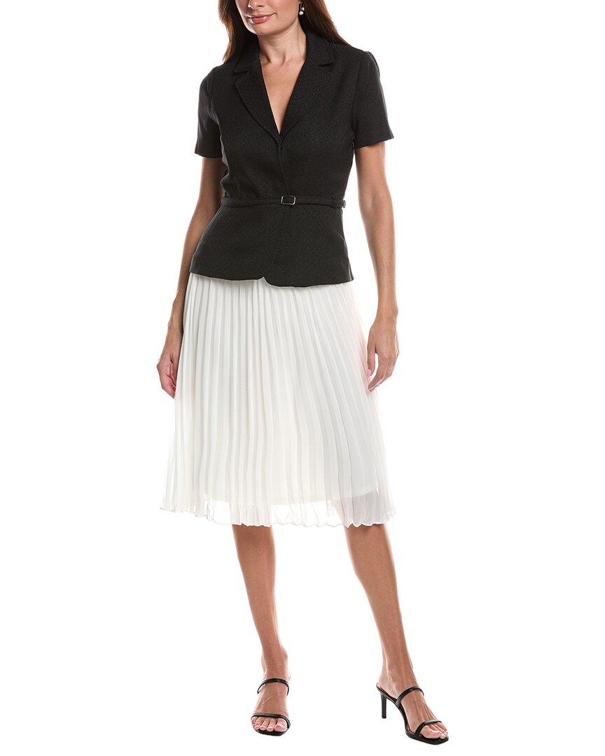 Julia Jordan Front Pleated Jacket Dress In Black