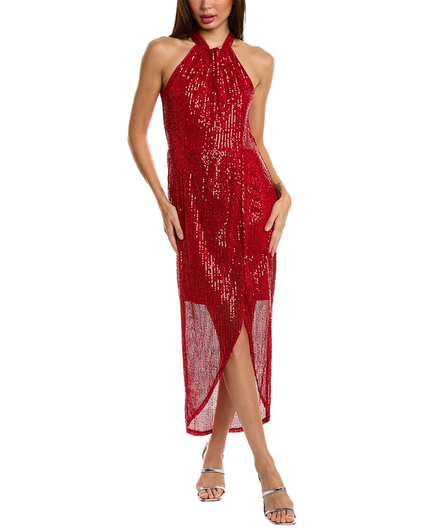 Shop Julia Jordan Sequin Midi Dress In Red
