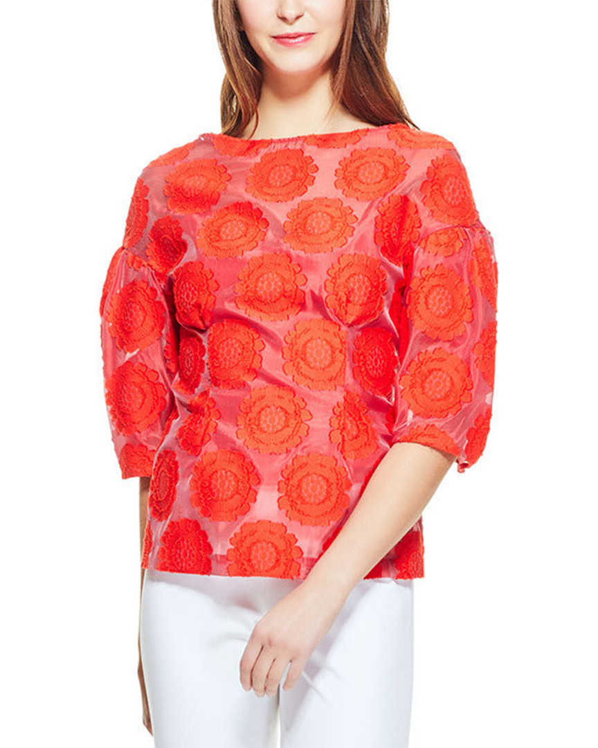 Image of Pearl by Lela Rose Elbow-Sleeve Top