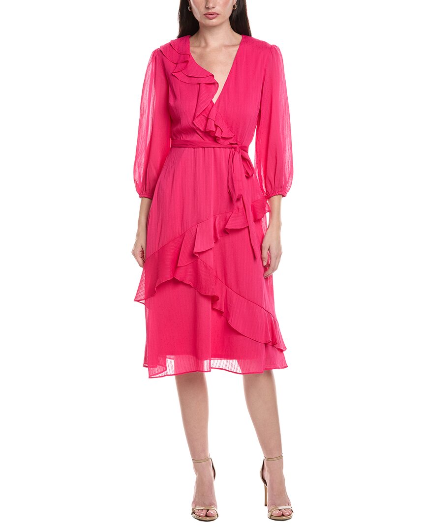 Maison Tara Stripe Sheer Chiffon Midi Dress